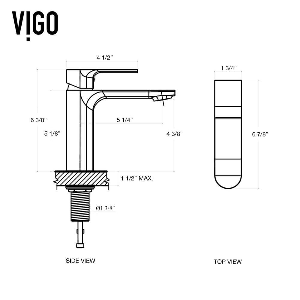 VIGO Davidson Single Handle SingleHole Bathroom Faucet Set with Deck Plate in Matte Black