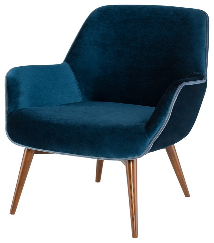 Evia Occasional Chair Midnight Blue   Midcentury   Armchairs And Accent Chairs   by Rustic Home Furniture Deco  Houzz