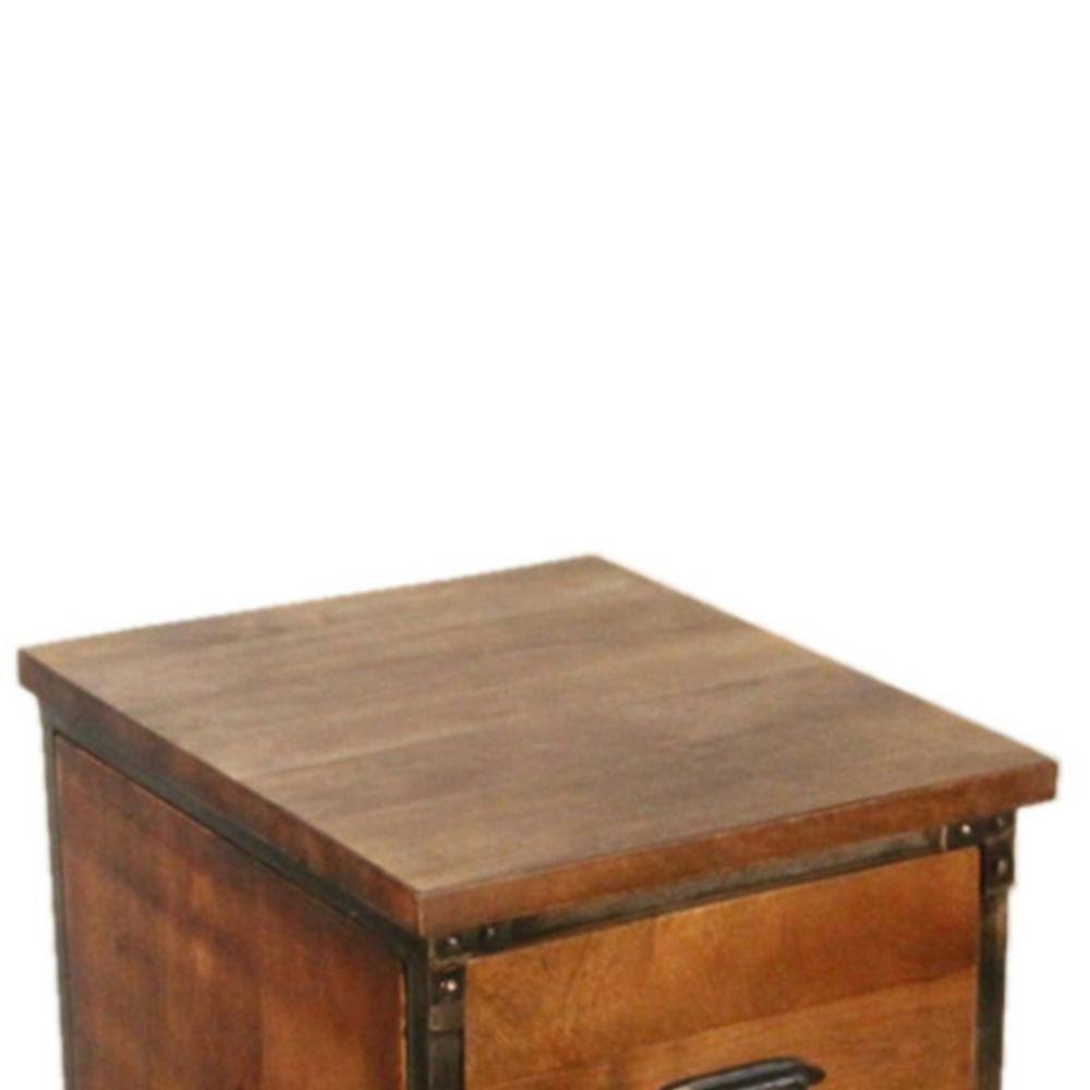 Rustic 2-Drawer Brown Filing Cabinet BRA47