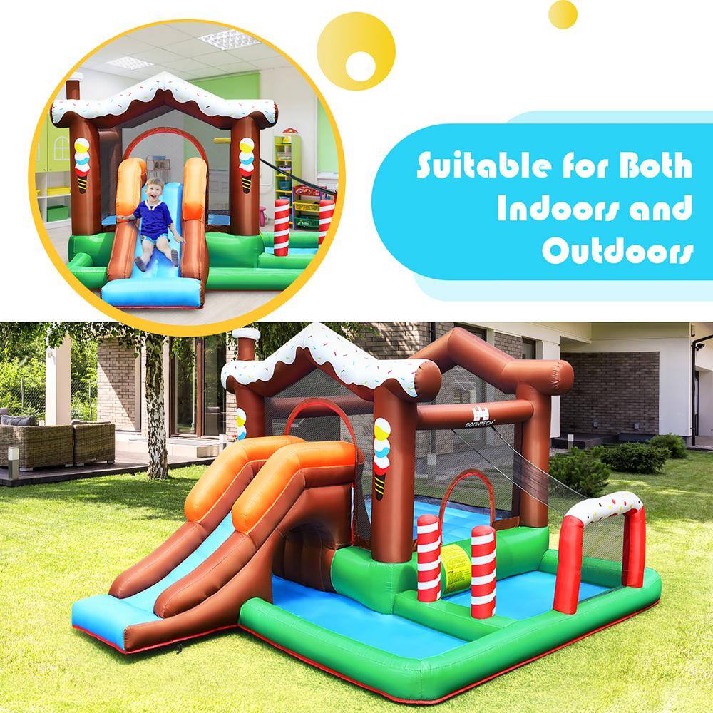 Costway Inflatable Bouncer Bounce Sno-Watt House Jump Climbing Slide with BallPit and tunnel OP70396