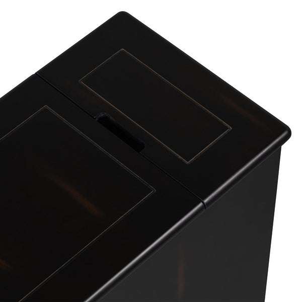 1-Drawer Solid Wood End Table with USB Ports