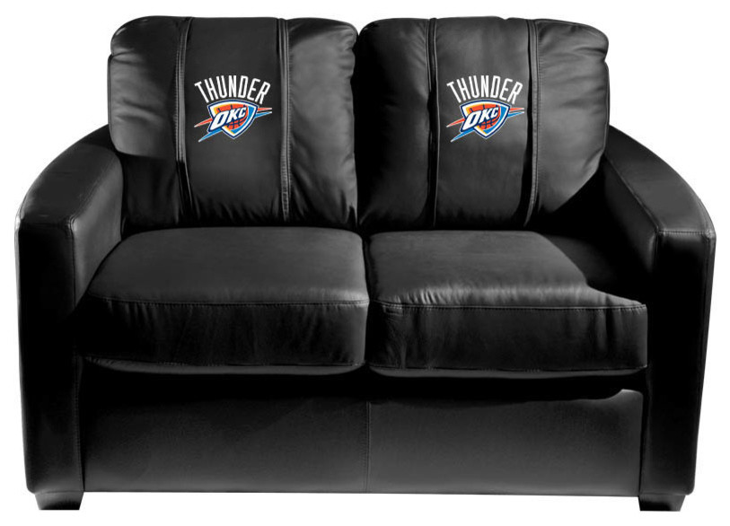 Oklahoma City Thunder Stationary Loveseat Commercial Grade Fabric   Contemporary   Loveseats   by DreamSeats LLC  Houzz