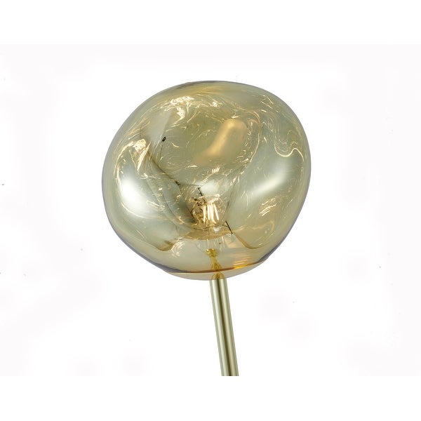 1-Light D13.7'' Gold Orb Acrylic Shade Floor Lamp with Gold Hardware