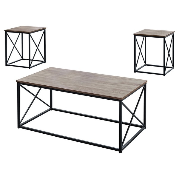 HomeRoots Dark Taupe Black Metal Table Set - 3Pcs Set - 42.25 x 22 x 18.25