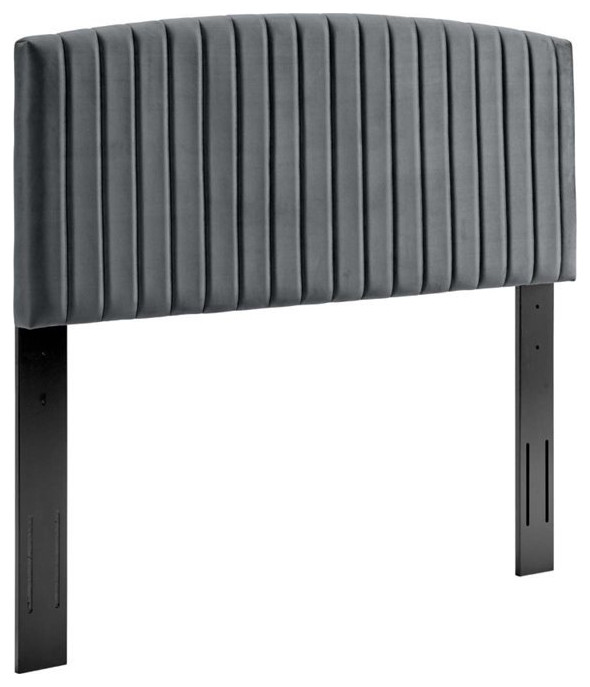 Modway Rebecca Modern Performance Velvet Full/Queen Headboard in Charcoal   Transitional   Headboards   by Homesquare  Houzz