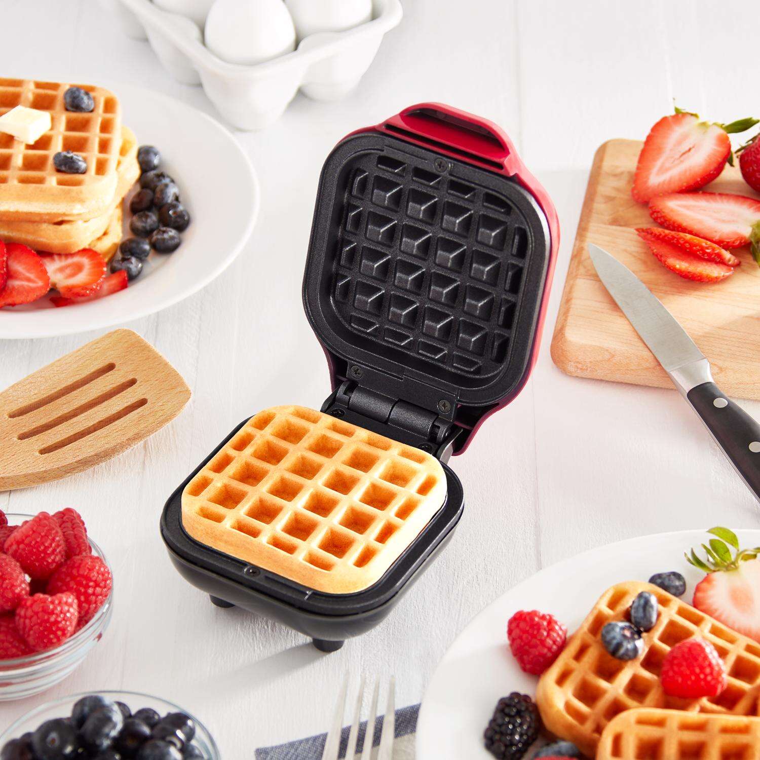 Rise by Dash 1 waffle Red Plastic Waffle Maker