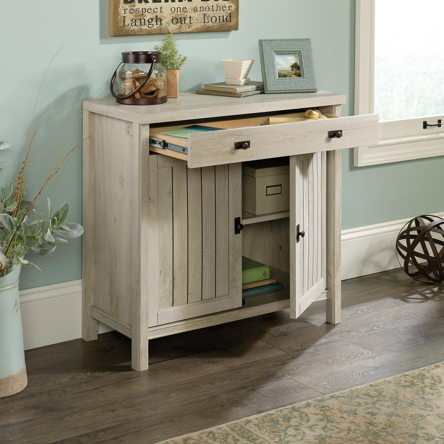 Sauder Costa Accent Storage Cabinet， Chalked Chestnut Finish