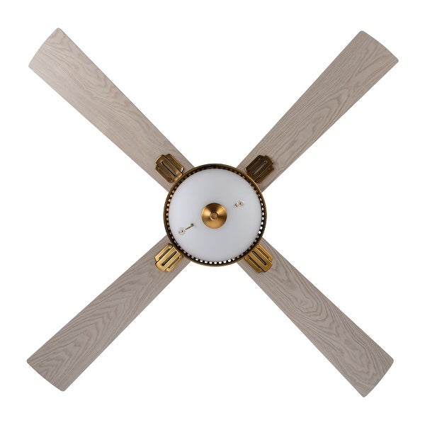 Leila River of Goods Brass and Glass 52-Inch Ceiling Fan with Light - 52