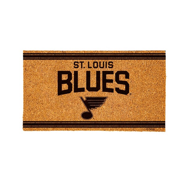 Evergrreen St Louis Blues Logo Natural Coir 28 X 16 Inches Indoor Outdoor Doormat