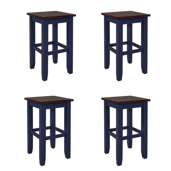 Farmhouse Counter Height Dining Bar Stools with Footrest， Set of 4