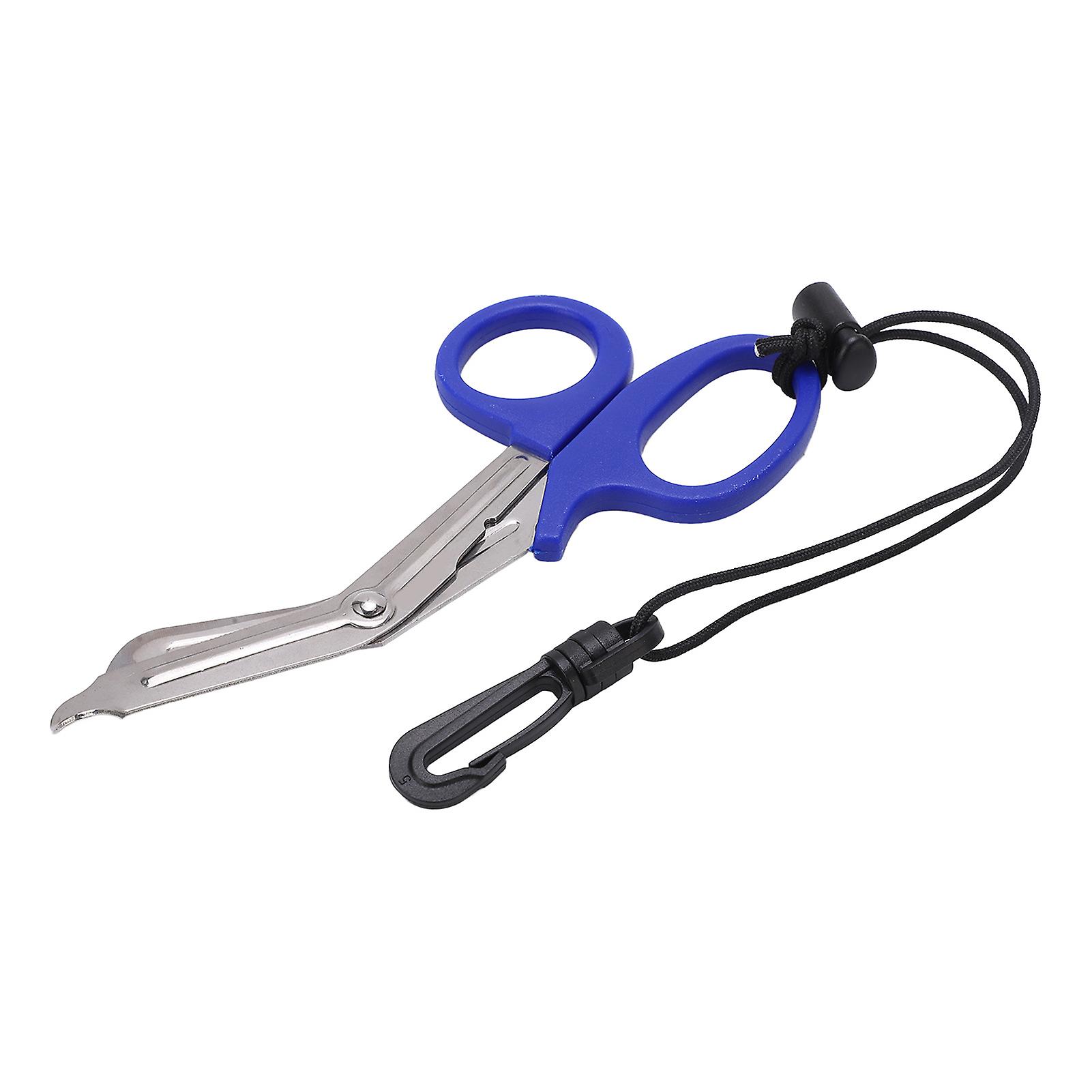 Dive Shears Safety Scuba Diving Scissors Stainless Steel Scuba Diver Shears With Lanyard And Buckleblue