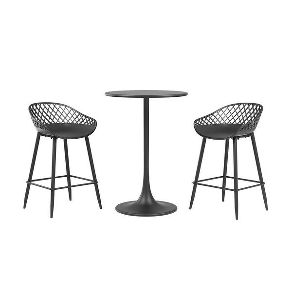 Kurv 3Piece Counter Height Bistro Set，Weather Resistant，Indoor/Outdoor