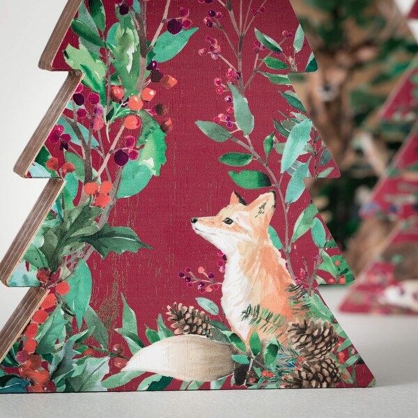 10H，12H and 14H Sullivans Christmas Deer Tabletop Christmas Trees Set of 3，Multicolor