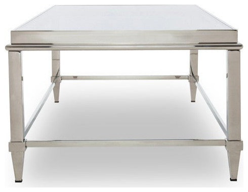 Sonia Modern Glass and Stainless Steel Coffee Table   Contemporary   Coffee Tables   by V.S.D Furniture  Houzz