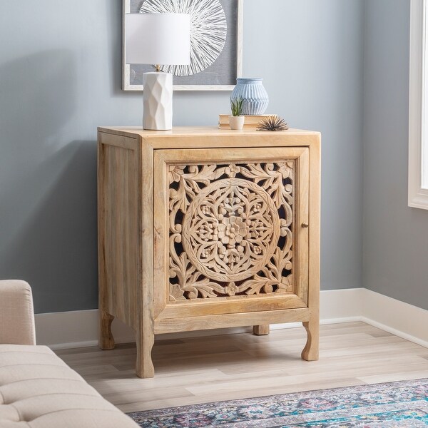 Heaton Natural Single Door Entryway Storage Cabinet