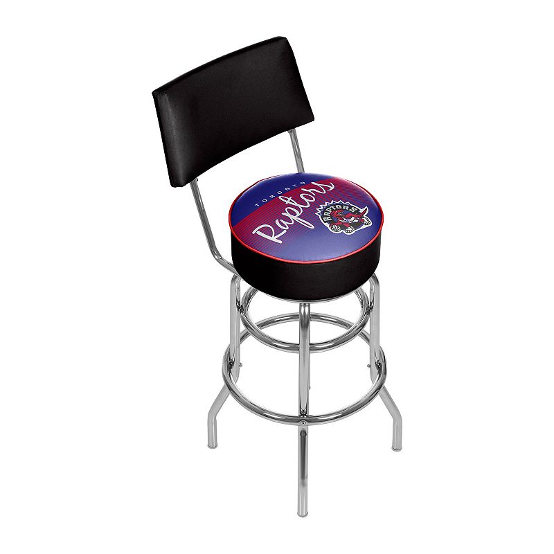 Toronto Raptors Hardwood Classics Padded Swivel Bar Stool with Back