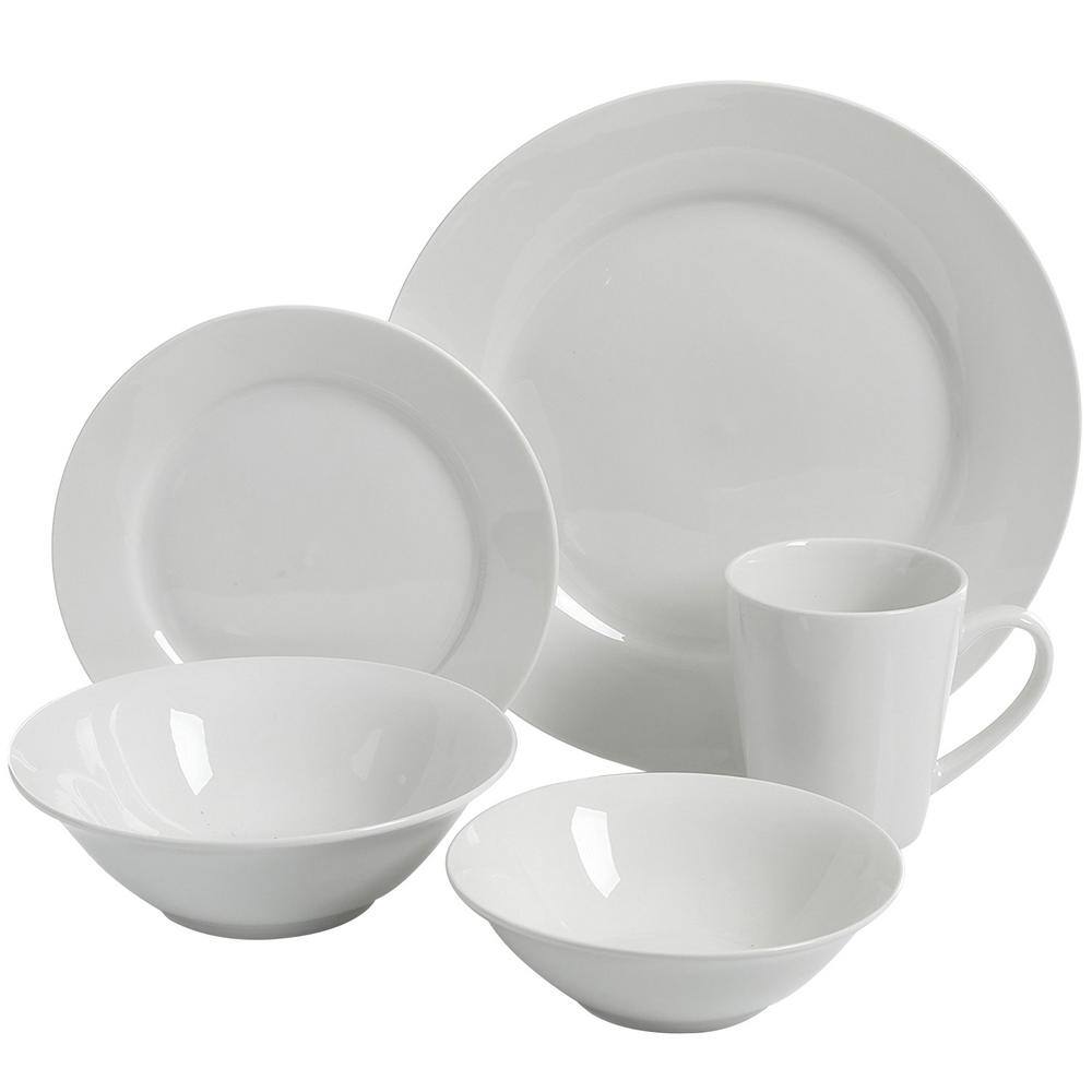 GIBSON HOME Noble Court 30-Piece Rustic White Ceramic Dinnerware Set (Service for 6) 985100536M