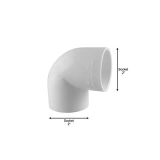 Charlotte Pipe 2 in. x 2 in. 90 Degree PVC Socket x Socket Elbow Fitting PVC023001600HD