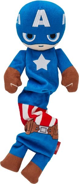 Marvel 's Captain America Bungee Plush Squeaky Dog Toy