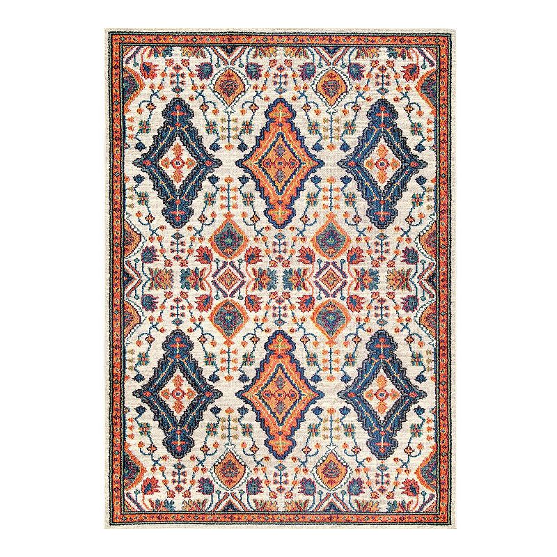 nuLOOM Diamond Elayne Framed Medallion Rug