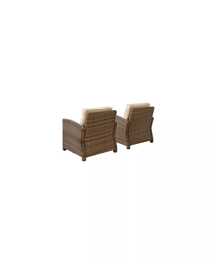 Crosley Bradenton 2 Piece Outdoor Wicker Seating Set With Cushions - 2 Arm Chairs