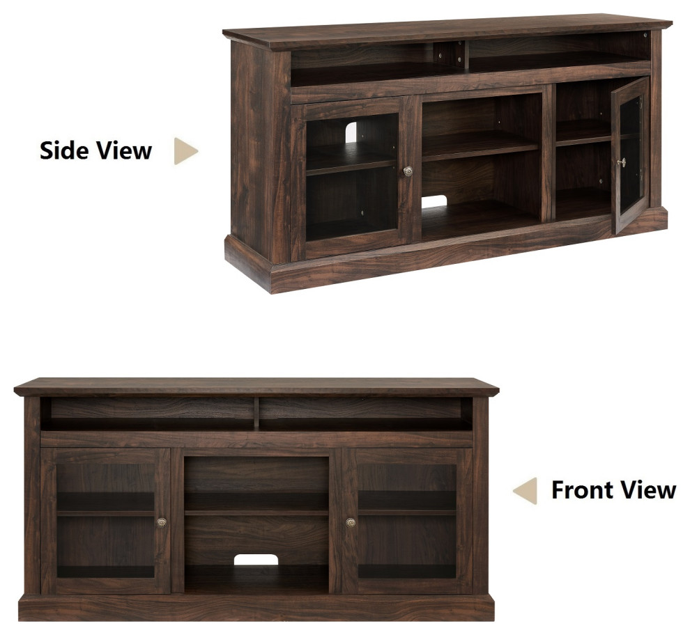 TV Stand Modern Entertainment Console for TV Up to 70 quot  Brown   Modern   Pastry Brushes   by CIPACHO  Houzz