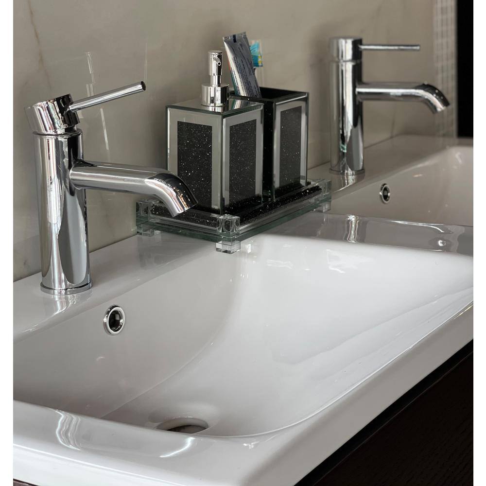 Exquisite 3-Square Soap Dispenser and Toothbrush Holder with Tray 2022-7-13-7