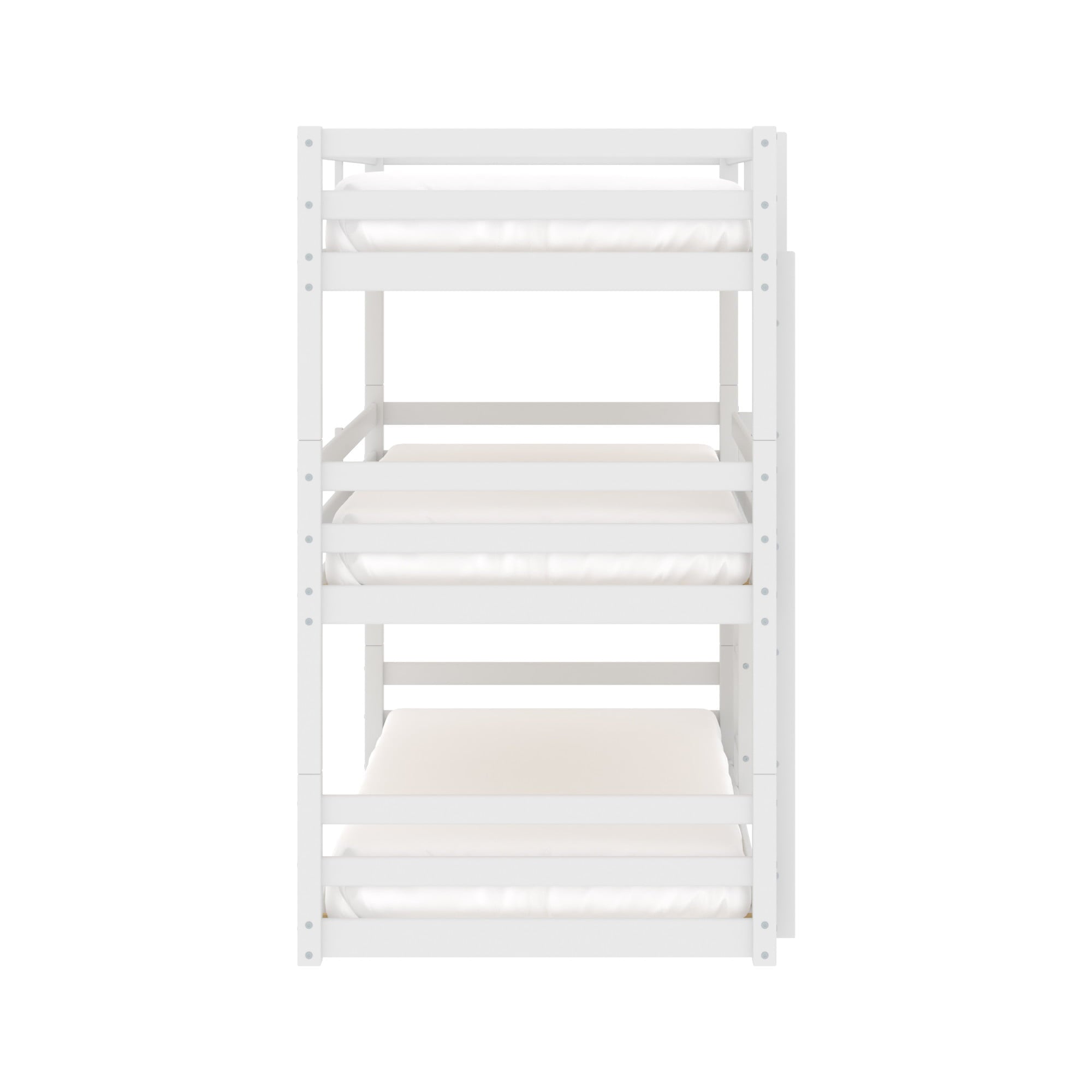 Campbell Wood Triple Twin Convertible Bunk Bed, White