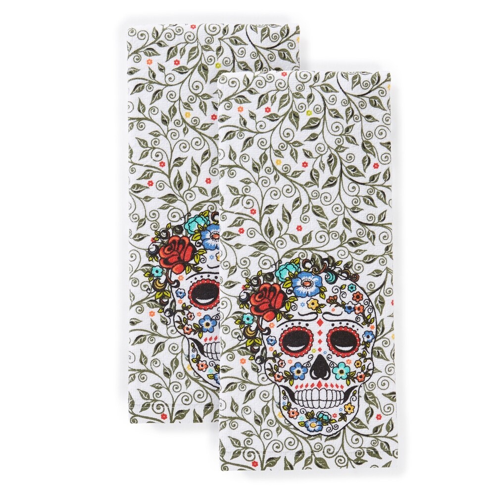 Fiesta Skull   Vine Kitchen Towel Set  Set of 2   16\