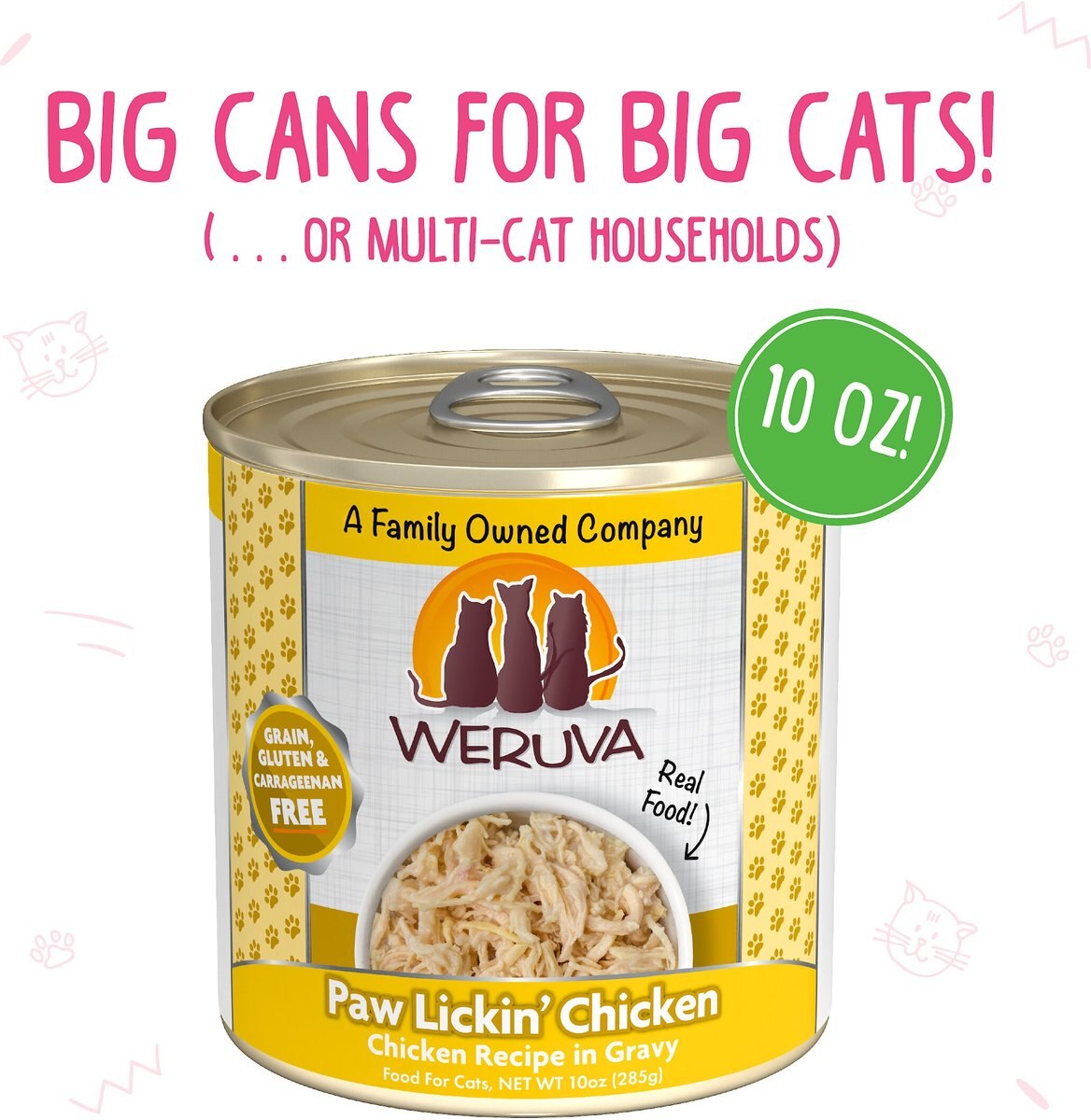 Weruva The 10 Ounce Pounce Variety Pack Grain-Free Canned Cat Food