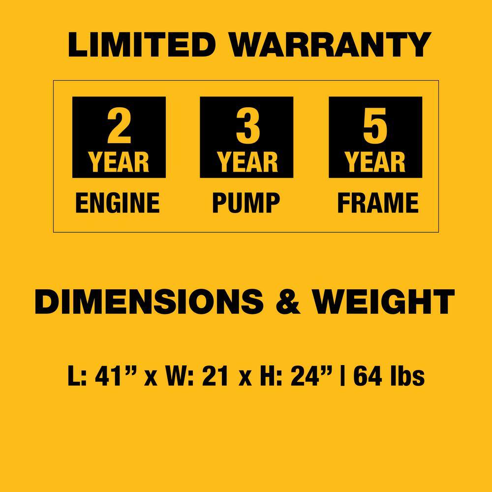 DW 3300 PSI 2.4 GPM Gas Cold Water Pressure Washer with OEM Axial Cam Pump DXPW3300