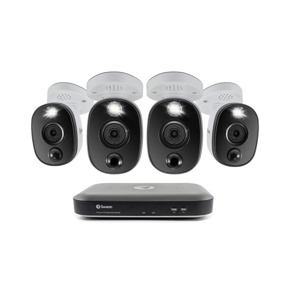 Swann 8-Channel 4K UHD 2TB DVR Surveillance System with 4 Wired 4K Bullet Cameras SWDVK-855804WL-US