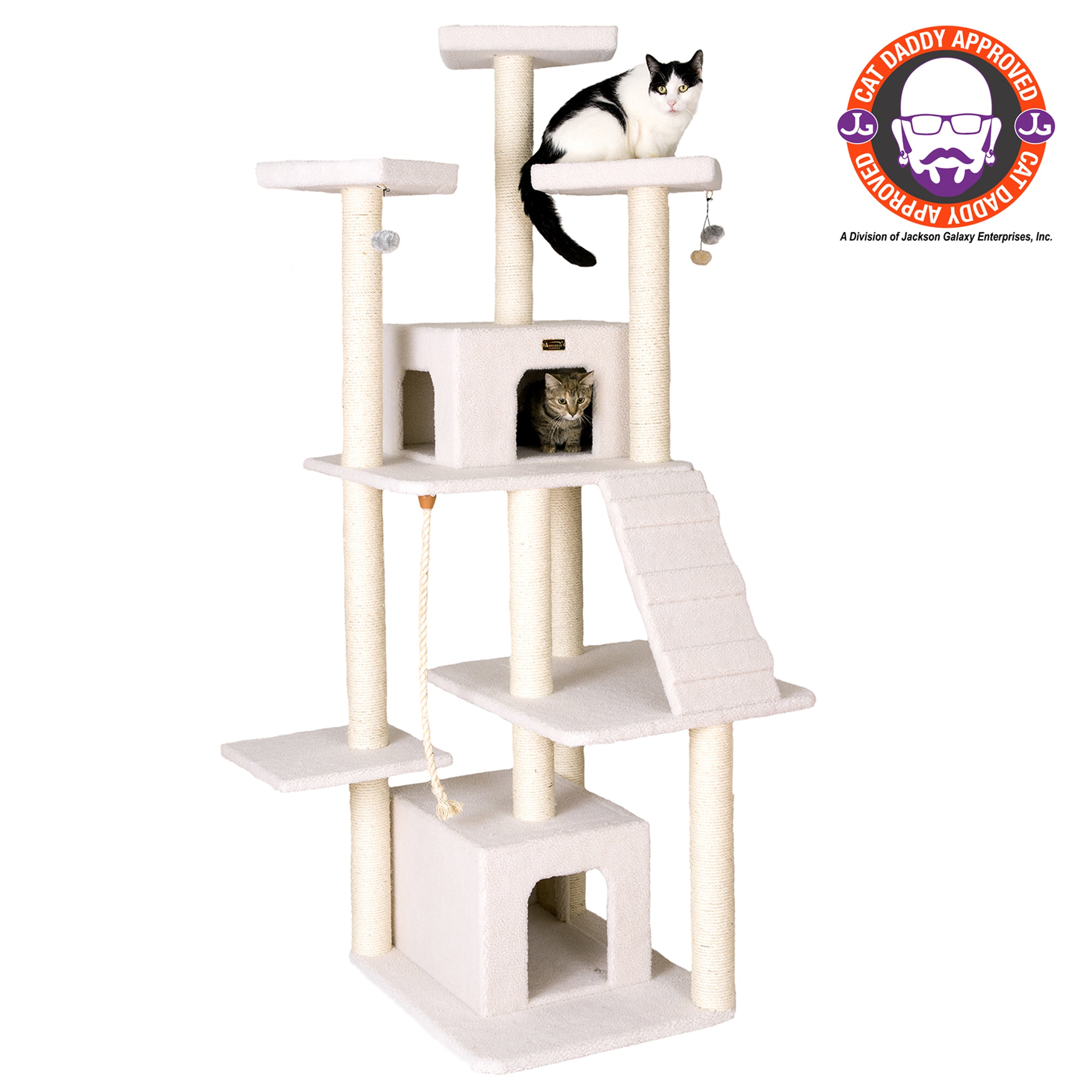 Armarkat Classic real wood Cat Tree Model B8201， 82 inch Ivory