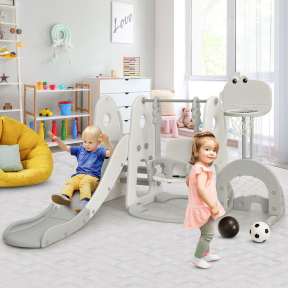 Costway 85921764 6 in 1 Toddler Slide and Swing Se...