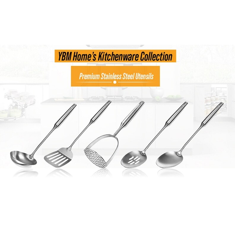 YBM Home Stainless Steel Cooking Spoon  Large Serving Utensil  2414