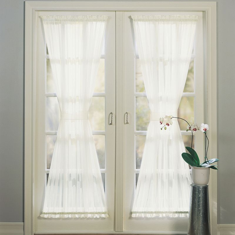 No. 918 1-Panel Emily Sheer Voile Single Door Curtain Panel and Tieback