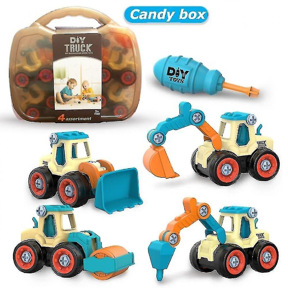 Education Toy Nut Disassembly Loading Unloading Engineering Truck Excavator Bulldozer Child Screw Creative Tool Car Boxcandy