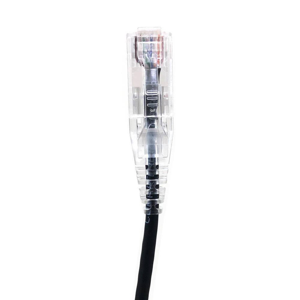 Micro Connectors Inc 25 ft. CAT 6A 10 Gbps UTP 28 AWG Ultra Slim Ethernet Cable Black E09-025B-SLIM