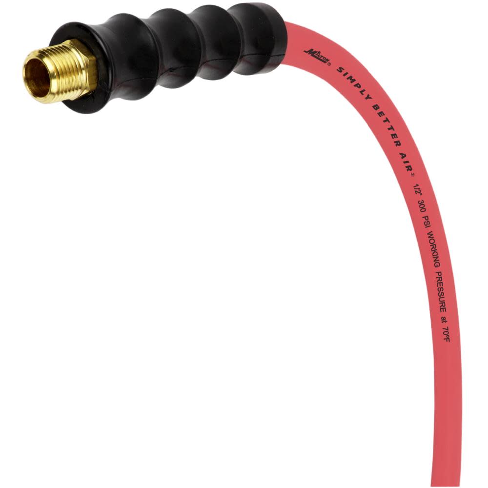 Milton ULR 1/2 ID x 25and#8242; (3/8 MNPT) Ultra Lightweight Rubber Air Hose for Extreme Environments