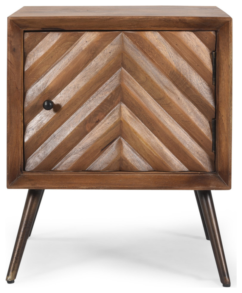 Darlington Mid Century Modern Handcrafted Mango Wood Cabinet   Midcentury   Accent Chests And Cabinets   by GDFStudio  Houzz