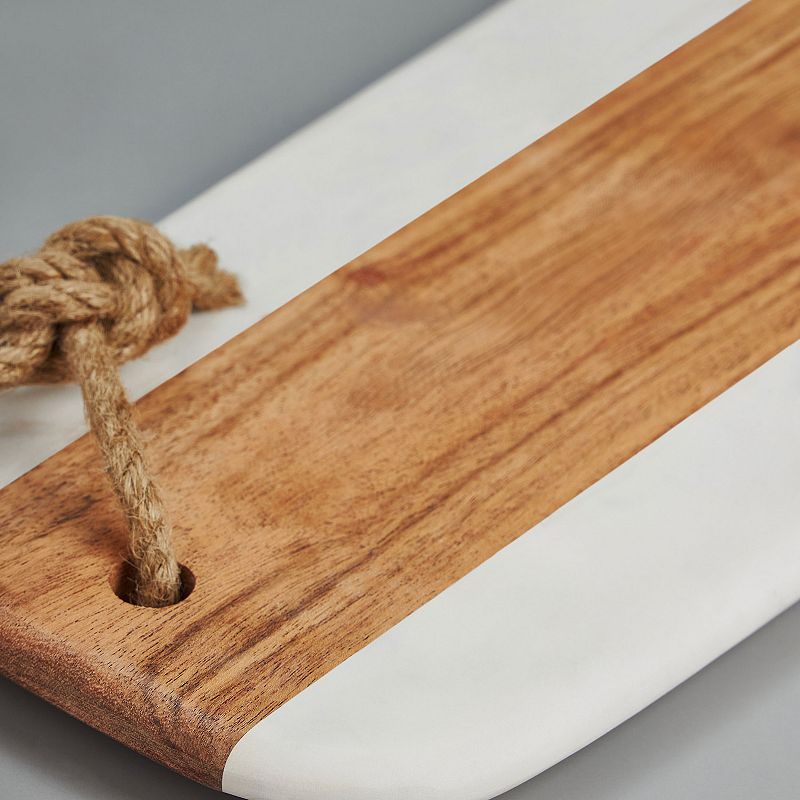 GAURI KOHLI Sulguni Marble and Wood Cutting Board - White