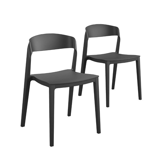 Cosco 2pk Outdoor indoor Stacking Chairs With Ribbon Back