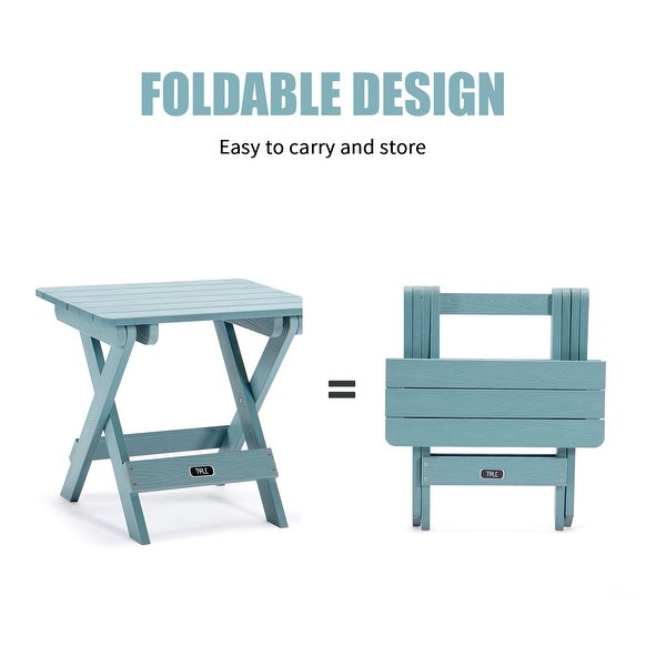 Portable Folding Side Table Square Fade-Resistant Wood Table