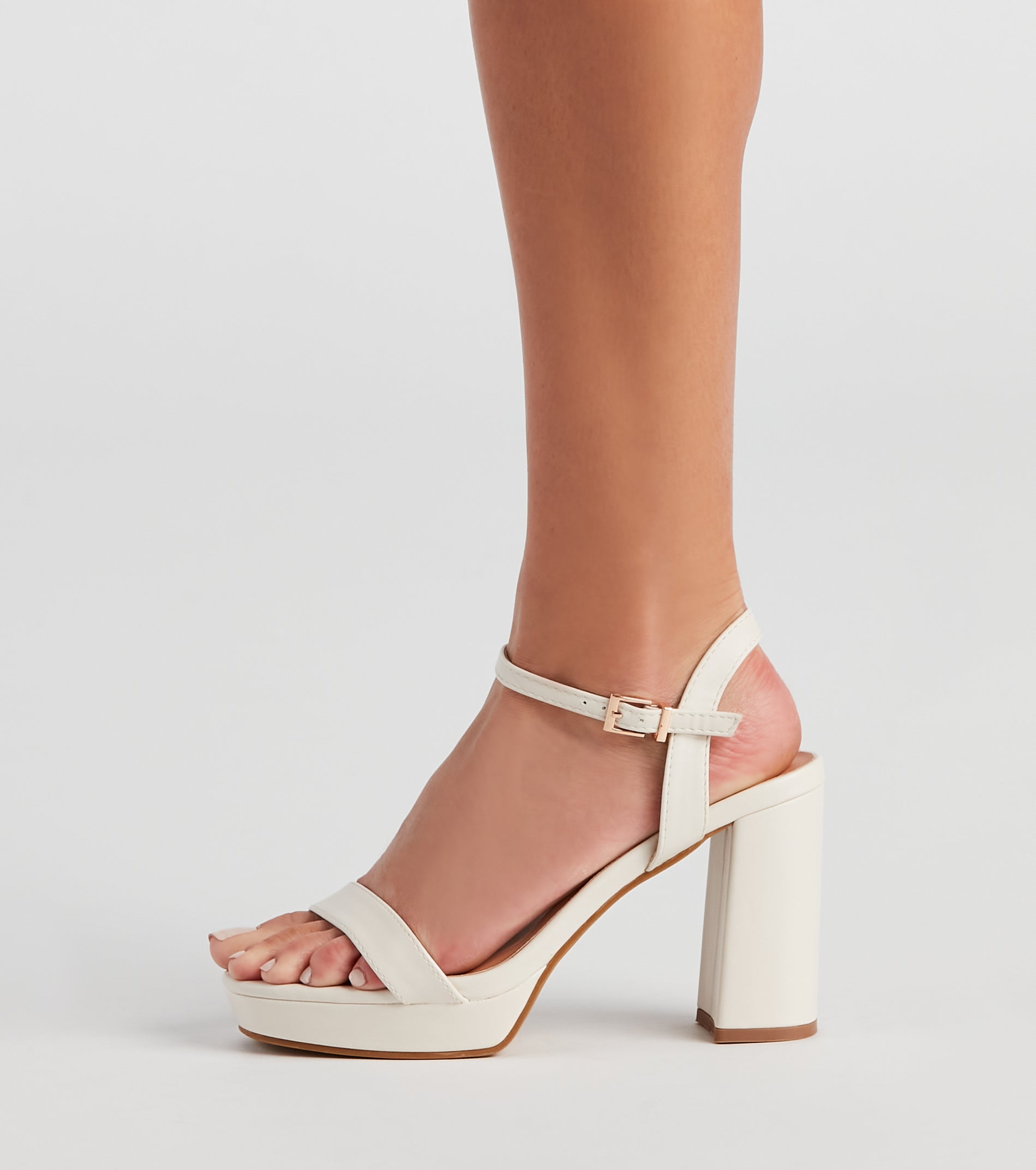 Close Up Square Toe Block Heels