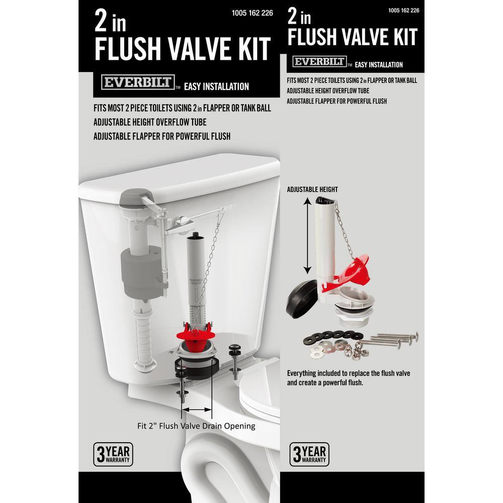 Everbilt 2 in. Universal Complete Toilet Flush Valve Repair Kit 222101