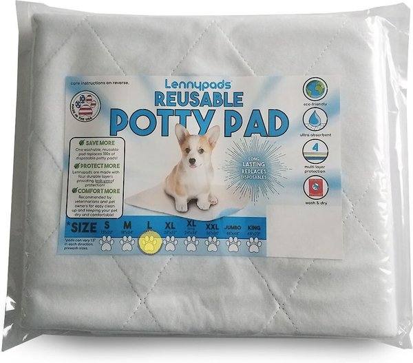 Lennypads Ultra Absorbent Washable Dog Pee Pads， White， Unscented