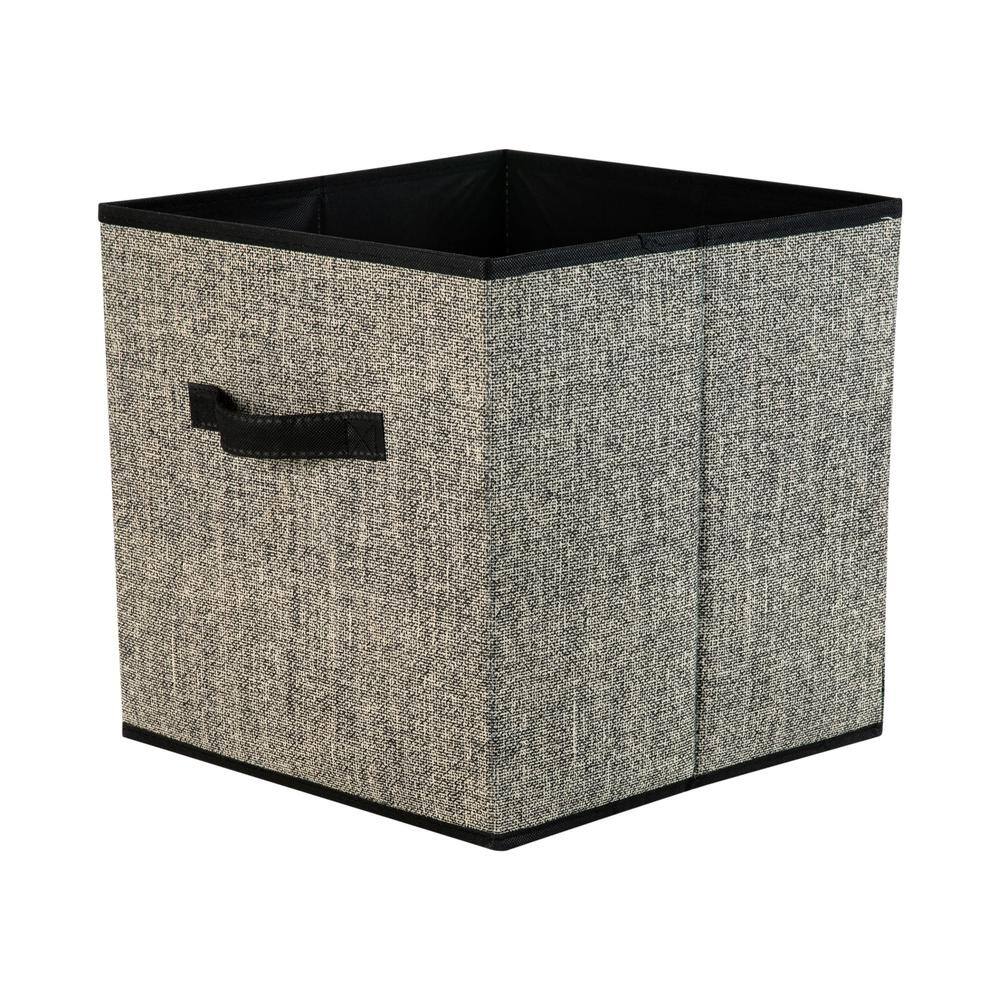 Simplify 12 in. H x 12 in. W x 12 in. D Black Plastic Cube Storage Bin 25432-BLACK