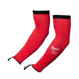 MW 16 in. Red 4-Way Stretch Cut 3 Resistant Protective Arm Sleeves 48-73-9030