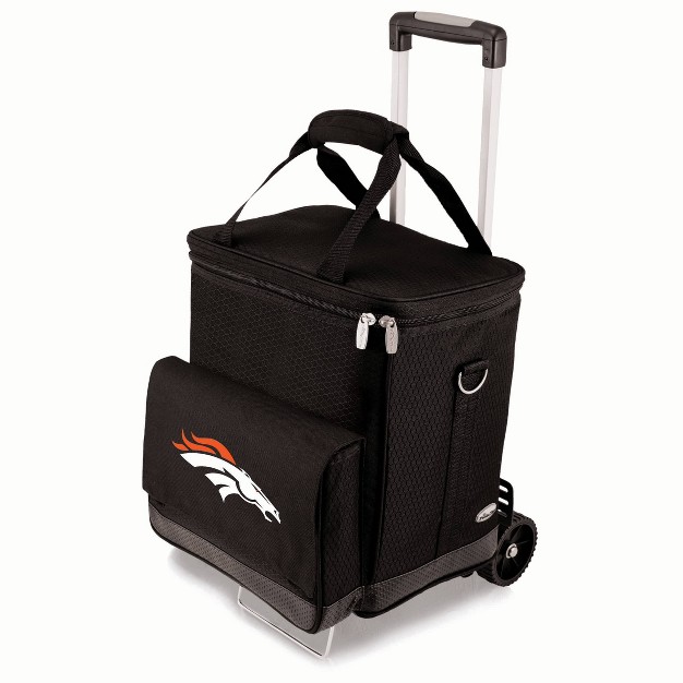 Nfl Denver Broncos Cellar Six Bottle Wine Carrier And Cooler Tote With Trolley