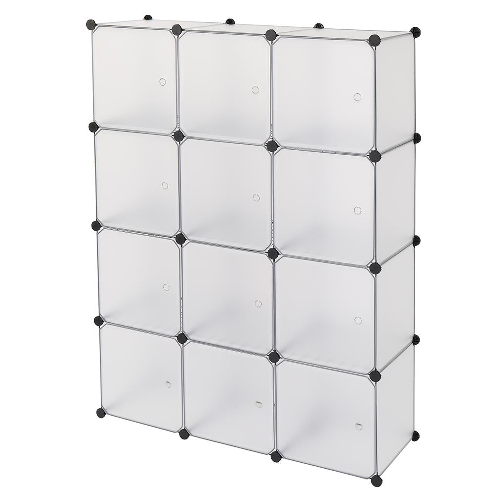 Ktaxon DIY 12-Cube Closet Storage Organizer Wardrobe for Bedroom Living Room with Doors